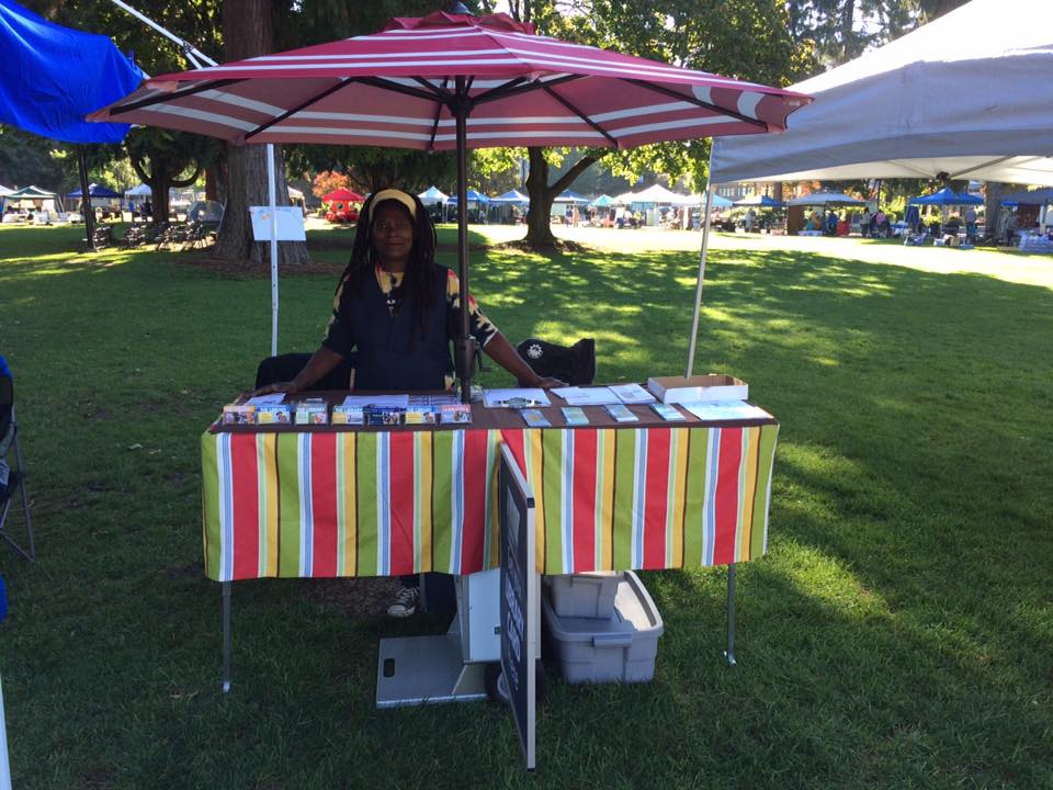 Claudia with Library Cart