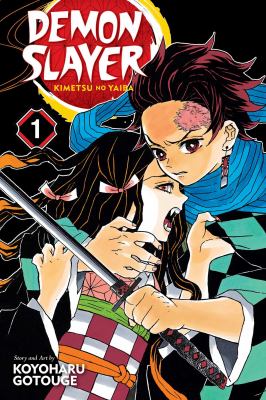 cover image of volume one of Demon Slayer manga series by Koyoharu Gotouge