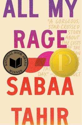 Title "All My Rage" appears in magenta block letters on the upper half of the cover on a vanilla background. Author's name in red letters on the lower half.