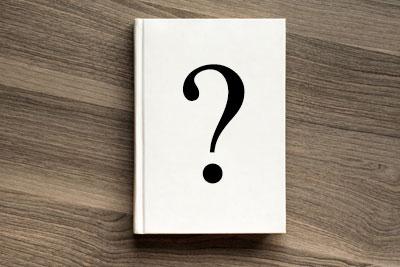 Book with question mark on cover