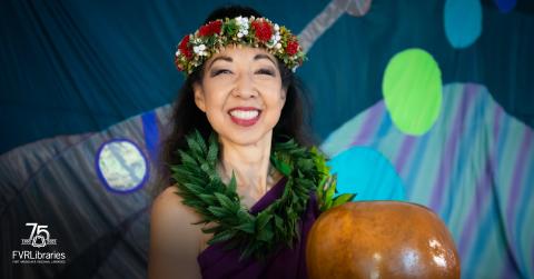 Photo of person with Hula Aloha group