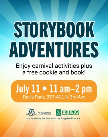 Flyer with words Storybook Adventures