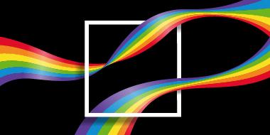 Image with square and rainbow colors inside square