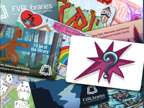 Photo of new, current, and past library cards.